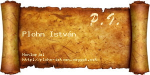 Plohn István névjegykártya